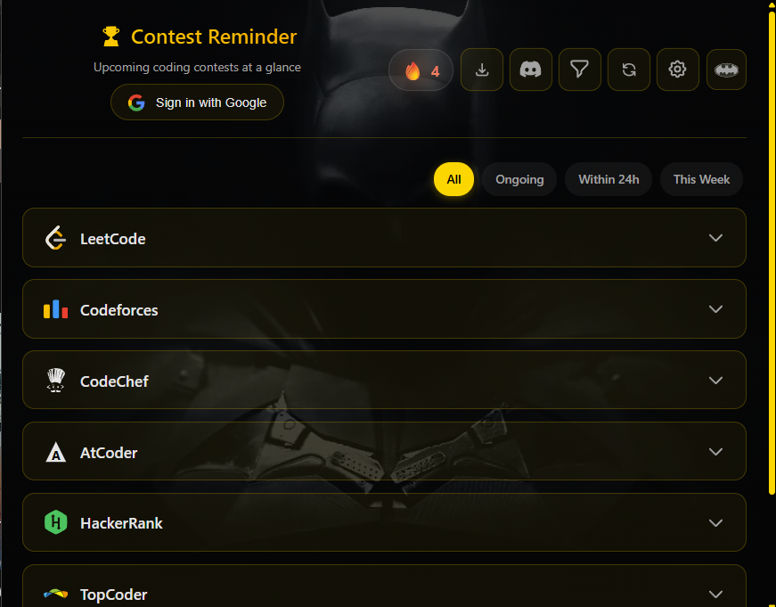 Contest Reminder: LeetCode, Codeforces & CP Alerts | Chrome Extension