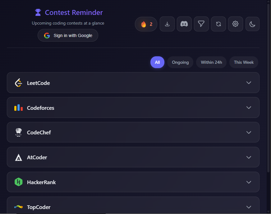 Contest Reminder: LeetCode, Codeforces & CP Alerts | Chrome Extension