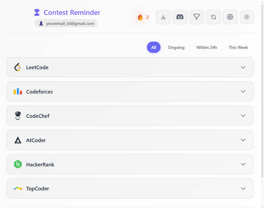 Contest Reminder: LeetCode, Codeforces & CP Alerts | Chrome Extension